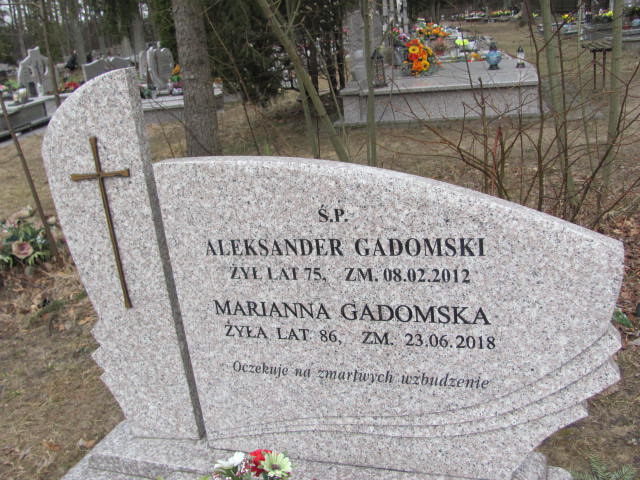 Aleksander Gadomski 1936 Świętajno - Grobonet - Wyszukiwarka osób pochowanych